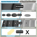 Inflatable Hot Tub Cover Round Replacement All Saluspa Intex Spa Covers Insert One Size Fits All Insulated Thermal Energy Saving Hot Tub Lid Replacement Used for Rain-Proof Snow-Proof （with Handle）