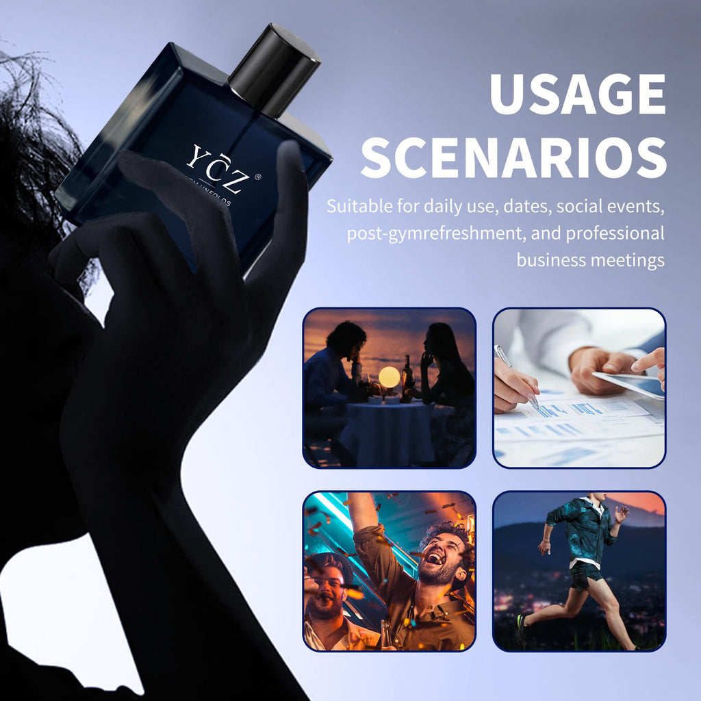 Ycz Charm Unfolds Marine Perfume for Men, 1.7 oz. Long Lasting Eau De Parfum Cologne For Men, Oriental Woody Fragrance - Ideal Special Occasions, Making it the Ideal gentlemen���s Gift