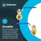 Eastman 1/2 Inch IPS Heavy Duty Full Port Ball Valve, Brass Plumbing Fitting, 20045LF
