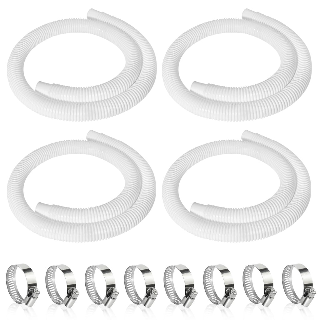 4 Pcs 1.25" Pool Hose, 59" Long Accessory Pool Pump Replacement Hoses, Compatible with All Above Ground Pool Filter Pumps that Use 1 1/4 Diameter Hoses