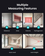 Laser Measure Device, MiLESEEY 229ft Digital Laser Tape Measure with Upgrade Electronic Angle Sensor, 2mm Accuracy, Area Measurement,Volume and Pythagoras, 2" LCD Backlit,Mute, Battery Included