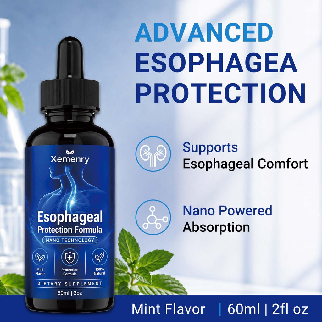 Nano Esophageal Relief Drops - Slippery Elm Bark, Zinc, L-Carnosine, L-Glutamine & Aloe Extract - Non-GMO, Dairy-Free - Relieves Digestive Irritation, Supports Throat & Stomach Comfort - 2 fl oz