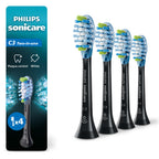 Philips Sonicare C3 Two-in-One Brush Heads, 4-Pack, 1 Year Supply, Black