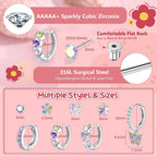 Jstyle Hypoallergenic Earrings for Girls Women Flat Back Earring Multicolor