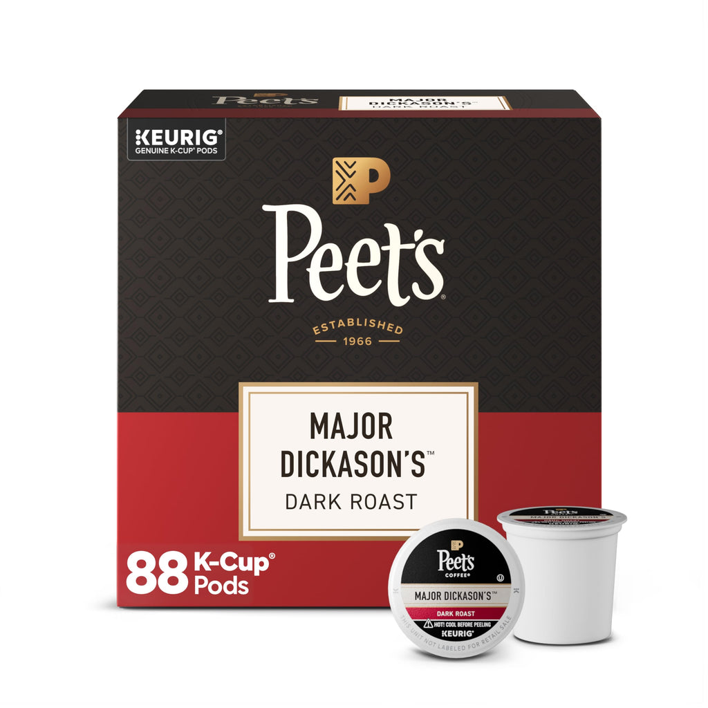 Peet's Coffee Coffee Pods, Dark Roast, Major Dickason's Blend, 88 K Cups