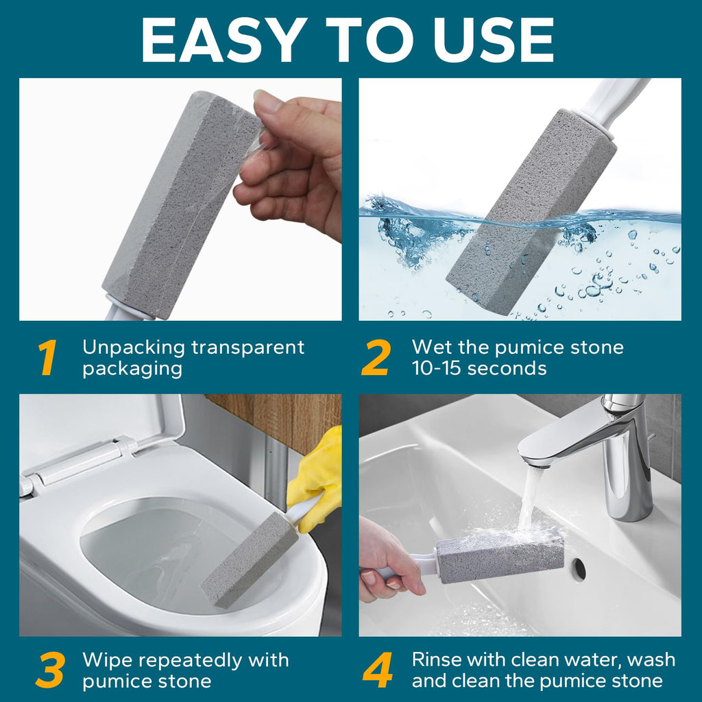 Emycool Pumice Stone Toilet Bowl Cleaner, 14 Pack Toilet Pumice Stone with Handle for Toilet Cleaning, Bathtubs, Sinks, Swimming Pools, Grills