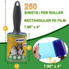 Sunroda Lint Rollers Pet Hair Value Pack of 500 Sheets, Extra Sticky Lint Remover for Dog & Cat Fur, Clothes, Furniture, Couches Reusable Rollers for Fuzz, Fluff & Hair (Blue, 2 Count / 500 Sheets)