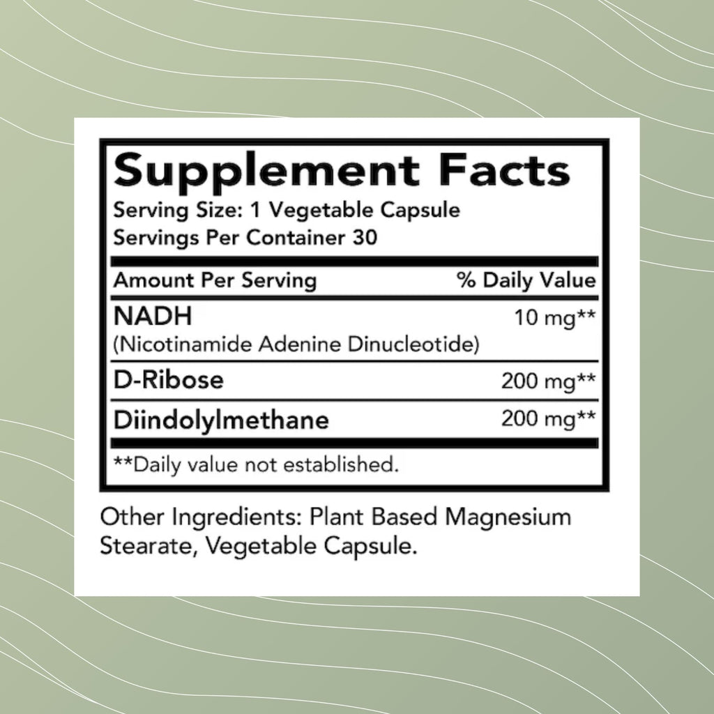 Optimal Health Systems NADH + DIM | Dr. Harris Essentials | Energy + Neurotransmitter Support | Plant-Based | Mental Clarity, Concentration, & Memory Supplement | 30 Capsules