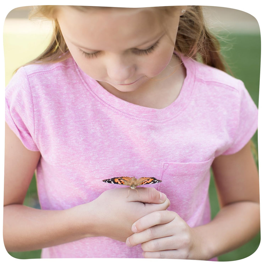 Insect Lore Butterfly Garden with 10 Live Baby Caterpillars - Habitat, Feeder, Chrys-A-Lid Holders, STEM Activity Journal - Raise and Release Painted Lady Butterflies