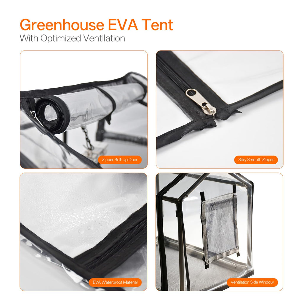 Bstrip Mini Indoor Greenhouse with Grow Light, Tabletop Seed Starting Tent