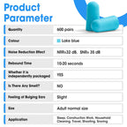AZEN 600 Pairs Ear Plugs, NRR 32dB Soft Foam Ear Plugs for Sleeping Noise Cancelling, Earplugs for Concerts Shooting Swimming Noise Reduction,Individually Wrapped (Lake Blue)