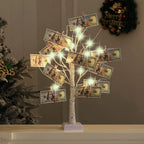 Money Tree Gift Card Holder 24 LED Birch Tree Lamp Battery/USB Powered
