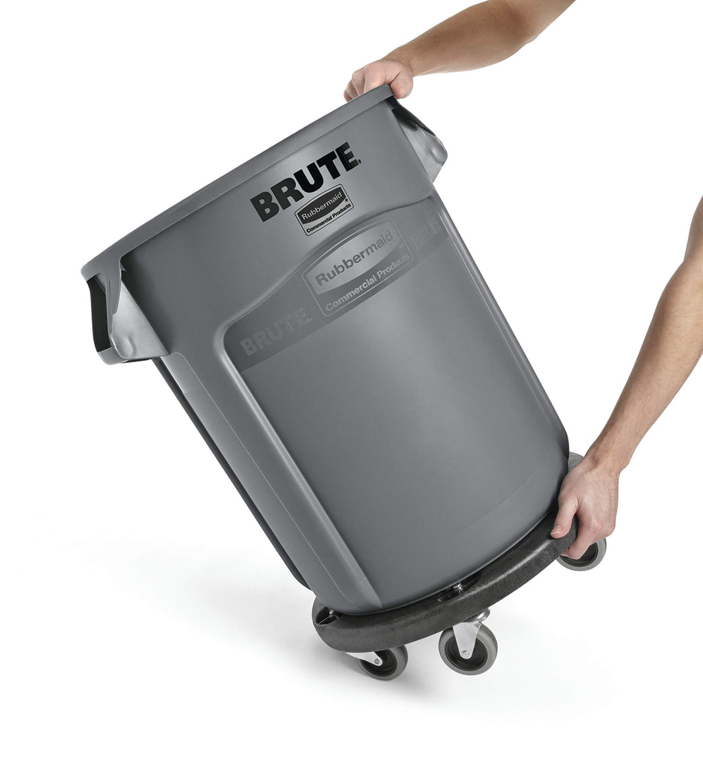 Rubbermaid Commercial Products Brute Twist on/Off Round Dolly, Black, Use with BRUTE Trash Can, Pack of 2