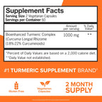 Qunol Turmeric Curcumin Supplement, Turmeric 1000mg With Ultra High Absorption, Joint Support Supplement, Extra Strength Turmeric Capsules, 2 Month Supply, 120 Count (Pack of 1)