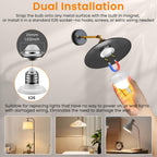 SCOPOW 1PC Rechargeable Light Bulbs with Remote Control Timer and 3 Color Temperature Rechargeable Battery Operated Light Bulb (5W+E26+3Colors+1PC)