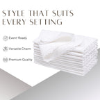 Ramanta Home White Coth Dinner Napkin Set of 12 Premium Cotton 20X20 Inch Oversized Linen Flax Lace Soft & Durable Washable Ideal for Everyday Use Parties Thanksgiving Christmas Halloween
