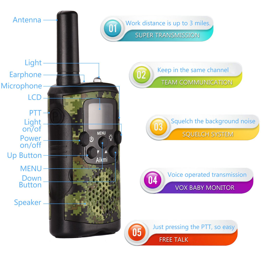 Aikmi Walkie Talkies for Kids Outdoor Toys, Gift Boys Girl
