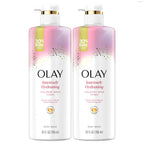 Olay Body Wash for Women, Intensely Hydrating, Hyaluronic Acid Serum Complex, Renews Moisture, Free of Parabens & Phthalates, Vitamin B3 Lameller Technology, For All Skin Types, 26 fl oz (Pack of 2)