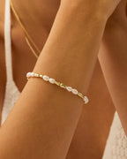 PAVOI Beaded Bracelet, 18K Gold Plated, Yellow Gold, Pearl