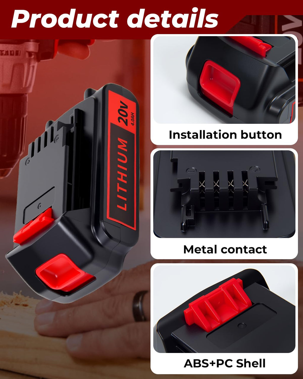 BATWAYPRO 20V 4.0Ah Battery for Black and Decker Lithium-Max Tools, High-Capacity Replacement Lithium-Ion Battery, 2-Pack, Compatible with LBXR20 LBXR2020 LBX20 LBXR2520 LB2X4020 LB2XR20