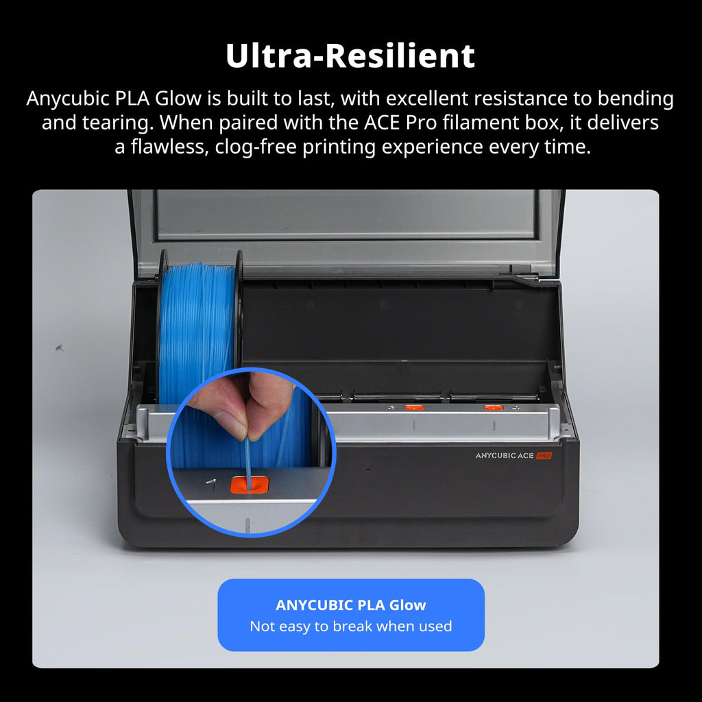 ANYCUBIC PLA 3D Printer Filament, Glow in The Dark, 3D Printing PLA Filament 1.75mm Dimensional Accuracy +/- 0.02mm, 1KG Reusable Spool (2.2 lbs), Green PLA, Glow Green