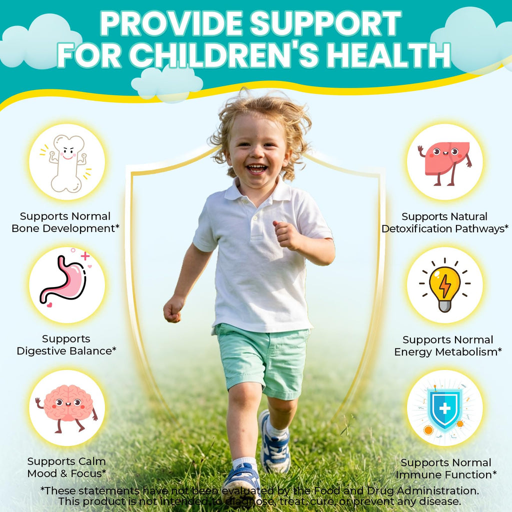 Zeolite Kids Gummies, Zeolite Detox for Kids with Zeolite, Omega-3, Elderberry, Vitamin C, Vitamin D3, Zinc, B12, for Energy, Focus, Digestive, Immune, Sugar Free (Mixed Berry Flavor-60 Gummies)
