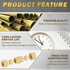 Taiidaues Brass Compression Tube Fitting, 10 PCS 3/8" OD Compression Union Connectors & 10 PCS Compression Sleeves Ferrules