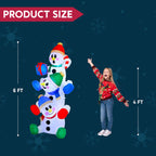 Joiedomi 6 FT Christmas Inflatable Decoration Stacked Snowman with Build-in LEDs Blow Up Inflatables for Xmas Party, Home Indoor Outdoor Christmas D��cor Yard Garden Lawn Winter Holiday Supplies D��cor