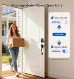 Veise KS02A Fingerprint Keyless Entry Door Lock, Auto Lock, Electronic Keypad Deadbolt for Front Door, Biometric, Anti-Peeping Password, Easy Install, Matte Black