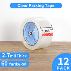 JARLINK 12 Rolls Clear Packing Tape, Heavy Duty Packaging Tape