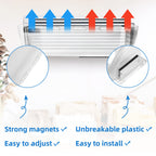 Wea&Hea 2 Pack Magnetic Air Vent Deflector, 9"-15.5" Adjustable Vent Cover with Optimized Ferrite Magnets for Ceiling/Floor/Wall Registers - Clear Heat/AC Deflector for Under Furniture & Home Comfort
