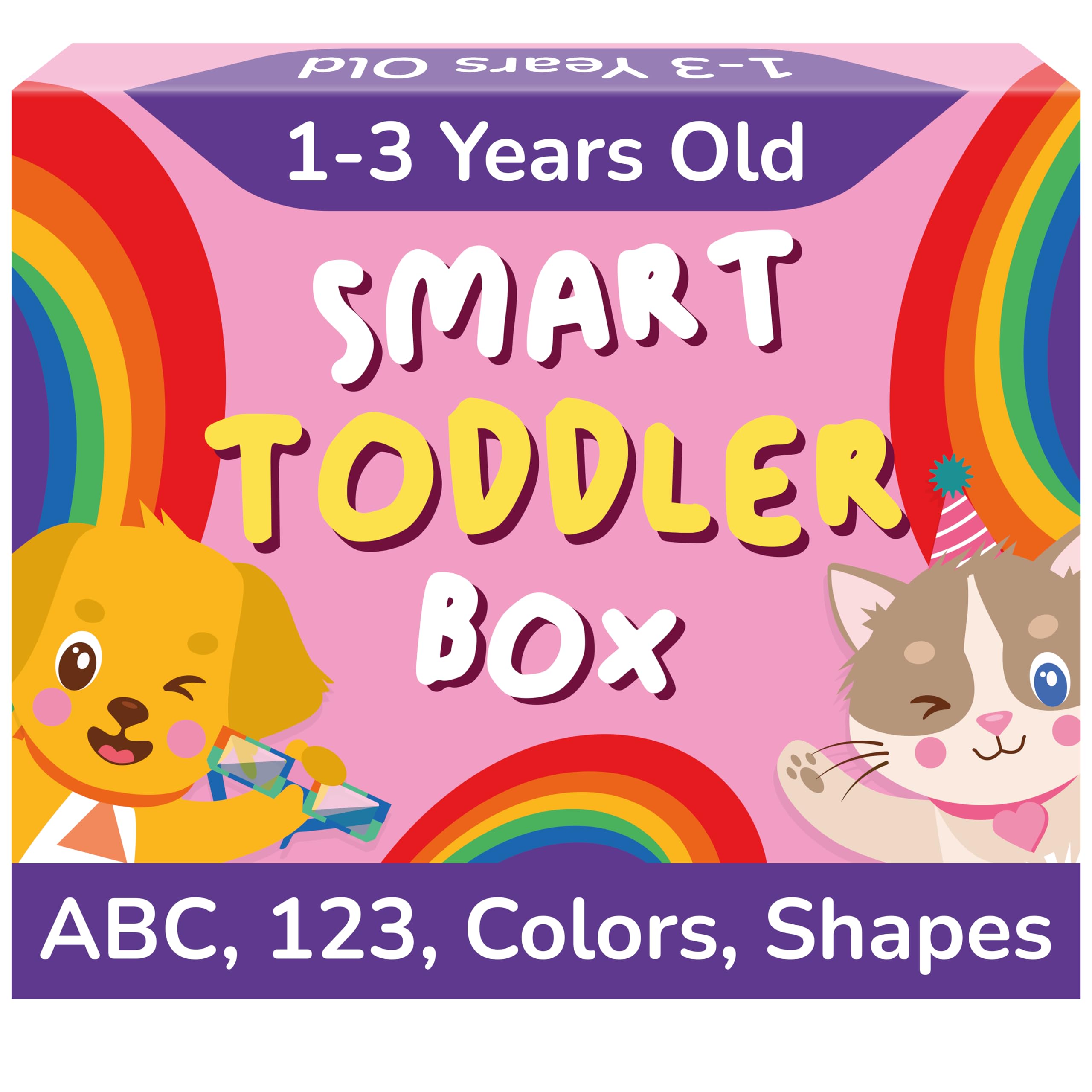TOYVENTIVE Books, Toddler Flash Cards, and Puzzles – Educational Toys and Birthday Gifts for 1, 2, 3 Year Old Girl, Preschool Learning Activities and Games, Colors, Shapes, Letters, Numbers