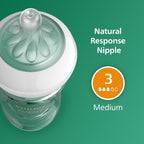 Philips Avent Natural Glass Baby Bottles, Medium Flow, 8 oz, BPA-Free