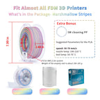 ZIRO Dynamic Color Change PLA, for 3D Printing, 1KG, Marshmallow Stripes