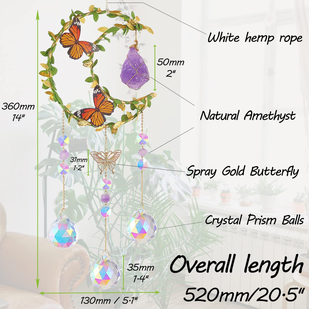 Suncatcher - Amethyst Moon Crystal Sun Catcher Window Hanging