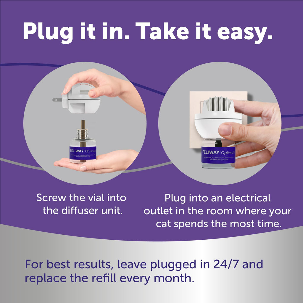FELIWAY Optimum Cat Calming Pheromone Diffuser Refill - 3 Pack