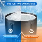 STARBRILLIANT Portable Foldable Bathtub, Collapsible Adult Bath Tub for Hot SPA and Ice Bath, Space-Saving Storage, Durable PVC Material (Black, 27inch)