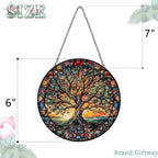 Tree of Life Suncatcher Indoor/Outdoor Stained Glass Window Hanging - Handmade Stained Glass Suncatchers for Windows Hanging - Decoration for Home Garden Christmas Party Wedding Housewarming Gifts