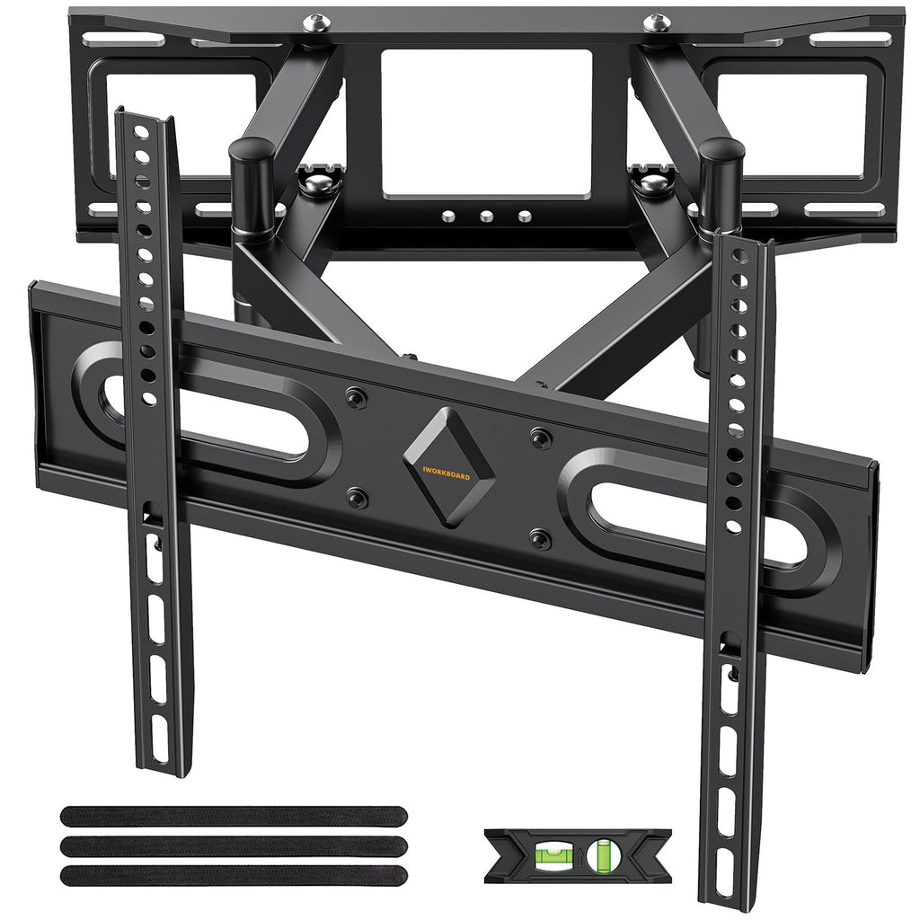 IWORKBOARD 50 55 65 inch Full Motion TV Wall Mount for 32-70 inch TV Bracket,Dual articulating Arms Mount, Tilt Swivel Extension Level, Max VESA 400x400mm, 16" Studs, 110 lbs,Fit Most 40 43 50+ TVs
