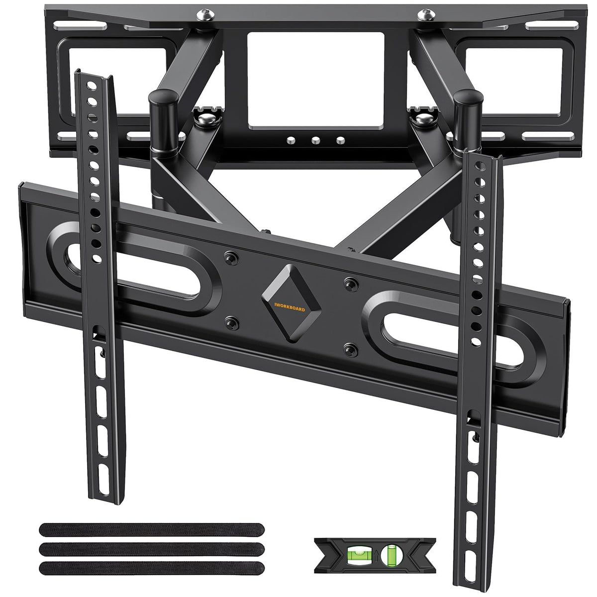 IWORKBOARD 50 55 65 inch Full Motion TV Wall Mount for 32-70 inch TV Bracket,Dual articulating Arms Mount, Tilt Swivel Extension Level, Max VESA 400x400mm, 16" Studs, 110 lbs,Fit Most 40 43 50+ TVs