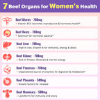 (180 Gummies) Beef Organ Supplement for Women - 5300mg Beef Liver, Kidney, Uterus & 10 More, for Hormone Balance, Menstruation, Energy, Immunity, Gut & Skin Health - 100% Grass Fed & Pasture Raise