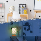 VIHOSE Car Kids Table Lamp for Bedroom Kids Bedside Lamp with Linen Wooden Nightstand Cartoon Nursery Lampshade for Girls Boys Living Room