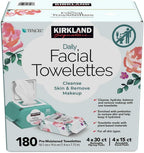 LONUO Kirkland-Signature Daily Facial Towellettes, 4.53 Pound (180 Count, 1-Box)