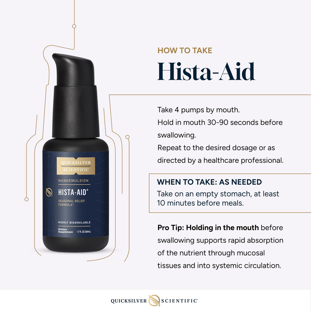 Quicksilver Scientific Nanoemulsified Hista-Aid - Flavonoids to Help Maintain Healthy Histamine Levels - Liposomal Vitamin C, DIM, Luteolin & Quercetin Liquid (50ml)