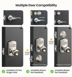 Veise KS03 Keypad Door Knob Lock, Keyless Entry Digital Lock with Handle, Electronic Smart Knob for Front Door & Bedroom, Easy Install, Auto Lock, Passage Mode, Anti-Peeping Password, Satin Nickel