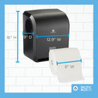 Pacific Blue Ultra 8" High-Capacity Automated Touchless Paper Towel Dispenser Starter Kit by GP PRO (Georgia-Pacific), Black Dispenser (59590) 1 White Towel Roll (26491)