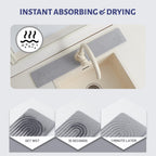 Stone Faucet Mat for Kitchen Sink, Faucet Mat Fast Drying Diatomite, Sink Splash Guard Water Absorbing Stone Tray for Sink, Counter Protector for Kitchen & Bathroom