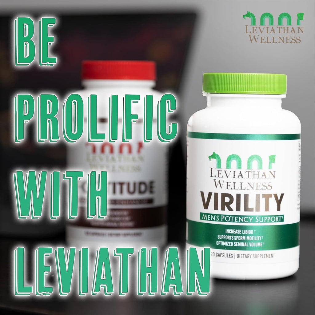 Leviathan Wellness Virility - Men's Potency Support | Zinc (10 mg), Sunflower Lecithin (1200 mg), Celery Extract (1000mg), Maca Root (250 mg) | 120 Capsules, 30 Servings | Made in The USA