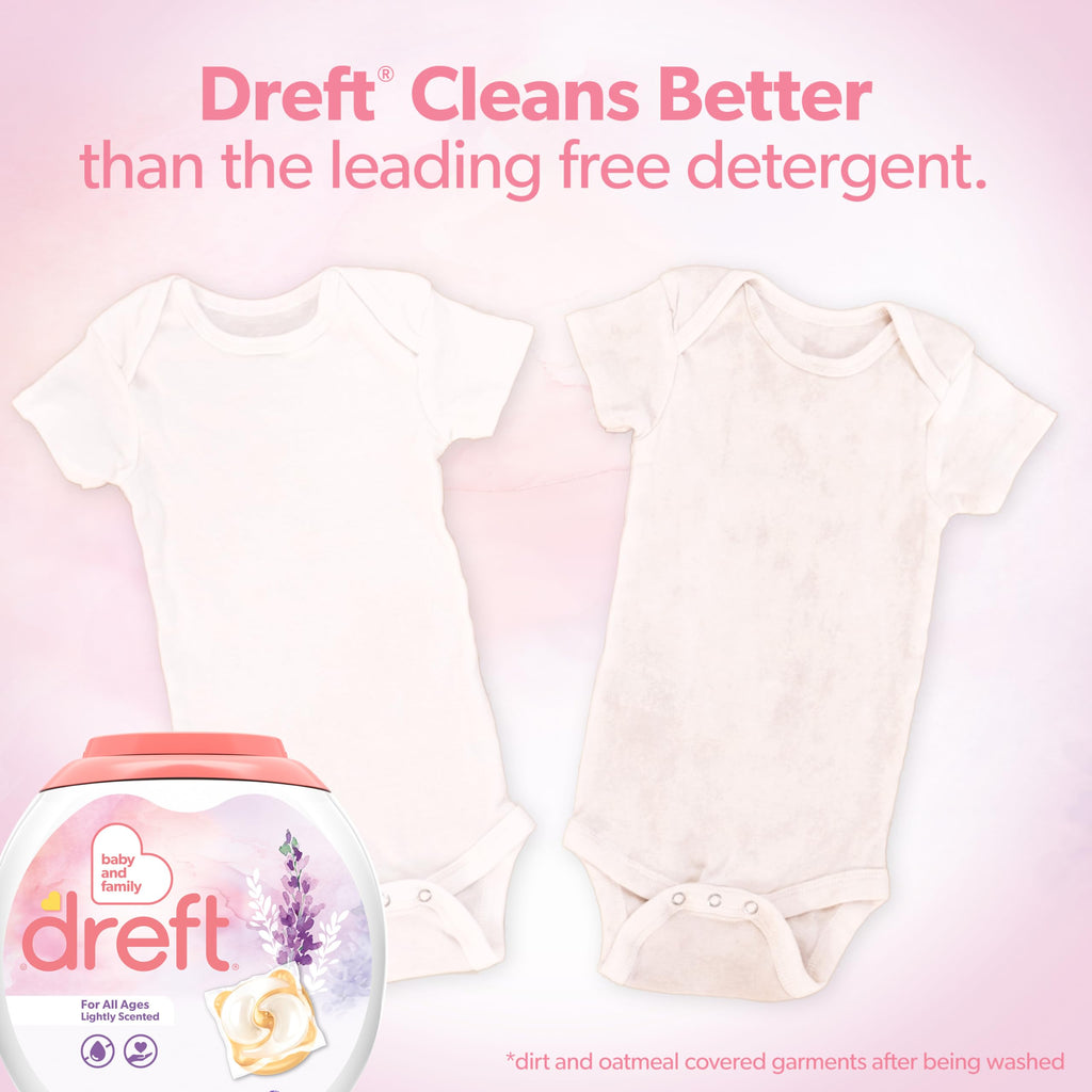 Dreft Laundry Detergent Pacs, Lightly Scented, Lavender, For Baby and Family, XL Pacs, 25 Count (Pack of 4)