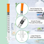 1ml jeringas 1/2" 29G, Disposable Individual Packaging - 100Pcs
